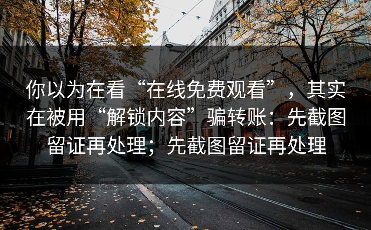 你以为在看“在线免费观看”，其实在被用“解锁内容”骗转账：先截图留证再处理；先截图留证再处理